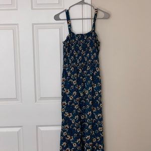 Blue Floral Midi Dress
